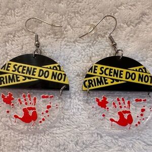 TRUE CRIME FANS UNITE!               Crime Scene Themed Earrings